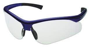 Blue Frame wraparound style clear glasses
